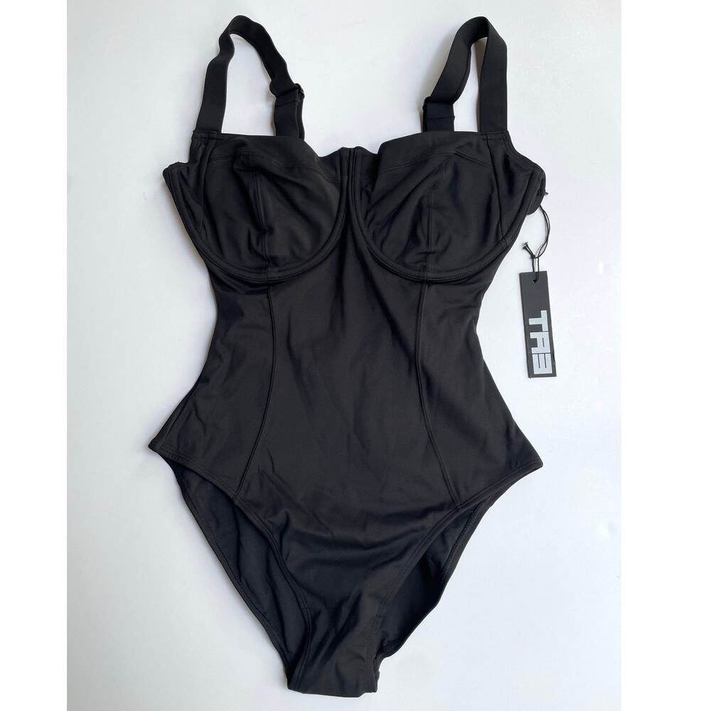TA3 Lifty One Piece Swimsuit Corset Sculpting Black Size Small Regular/Long H/I